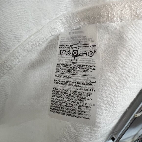 NWT Old Navy Dress White Cotton Gauze Short Flare Sleeve Ruffle 3X cg - Picture 3 of 5